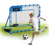 Vevor Fotbollsreboundernät, Snabbväxlingsvinkelfotbollsmålrebounder för kontroll, passningsträning, Kraftig järnram och PE-nät, Enkel uppsättning bollträningsutrustning för tonåringar och vuxna, 1470