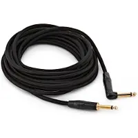 Gear4Music 635 mm TS Jack - 635 mm TS Jack Flätad Rätvinklad Pro Kabel 9 m