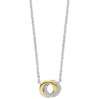 Ti sento tvåfärgat halsband med zirkonia stenar 3915ZY/42