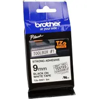 Brother TZe-S221 | svart text - vit märkband | 9mm x 8m (original)