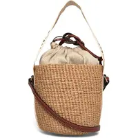 Chloé Woody Klassisk Logotyp Läder Tote Axelväska Crossbody Handväska Liten Damhandväska Brun CHC21US381E65101 Basic Set (Bag+Dust Bag)