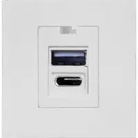 ORNO NOEN USB x2 A+C dubbel modulärport 45x45 mm med USB-laddare 2.1A 5VDC vit