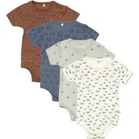 Pippi Bodies k/ä - 4-pack - Blue Mirage - - 50 - Body K/Ä