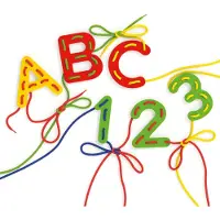 Quercetti Inlärningsset - Snörning ABC+123 - Play Montessori - 2 - - One Size - Kreativt lekset
