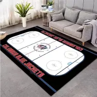 Karpetti Ishockey 3D Matta Matta för Matsal och Vardagsrum Halkfri Maskintvättbar Områdesgolvmatta Mjuk Sovrum Sportmatta 120 x160cm