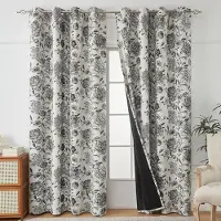 BEE BoBo Helt Mörkläggande Bomulls- och Linnegardiner Amerikansk Retro Blå Blommig 140*220cm