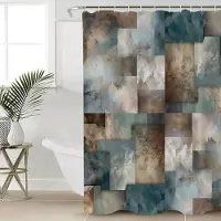 Shower curtain Home Decor 25Style Lyx Abstrakt Marmorering Duschgardiner Geometriska Ränder Draperier För Badrumstillbehör Set Badkarsgardin Med Krokar Vattentät 180x200cm