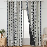 BEE BoBo Helt Mörkläggande Bomulls- och Linnegardiner Amerikansk Retro Blå Blommig 140*260cm