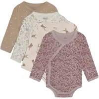 Pippi Omlott Bodies l/ä - 4-pack - Violet Ice - - 74 - Body L/Ä