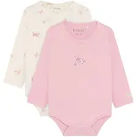 Fixoni Bodies l/ä - 2-pack - Blekt Mauve - - 74 - Body L/Ä