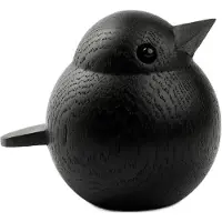Novoform Träfigur - Baby Sparrow - Black Betsad - - One Size - Dekoration