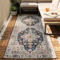 FRAAI Tvättbar löpare | Domingo Mandala mörkgrön hos Volero | 80x180 cm | Polyester | | Löpare | Plattvävd