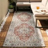 FRAAI Tvättbar löpare | Domingo Mandala terrakotta hos Volero | 80x350 cm | Polyester | | Löpare | Plattvävd