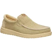 HEY DUDE Mikka Flätad Textil Herr Loafers i Olivgrå/Boulder Tan