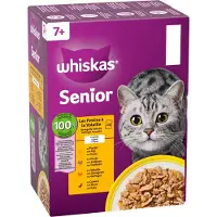 Whiskas 7+ Poultry Selection i gelé våtfoder katt multipack (påsar 85 g)