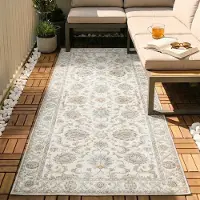 FRAAI Tvättbar löpare | Domingo Oriental vit hos Volero | 80x250 cm | Polyester | Symmetrisk | Löpare | Plattvävd