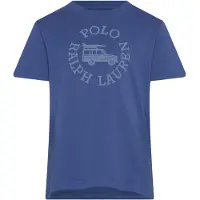 Ralph Lauren för pojkar. 322B13601001 Stickad T-shirt i blå bomull (5años= 117/123cm), Casual, Kort ärm, barnmode