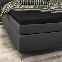 Borg Livinig Formsydda lakan 140x210x8 cm - Svart - 100% bomullssatin - lakan för bäddmadrass