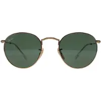 Ray-Ban Runda Unisex Guld Gröna Solglasögon RB3447 Rund Metall
