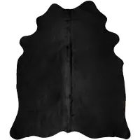 vidaXL Matta äkta kohud svart 150x170 cm