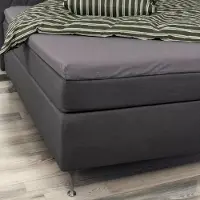 Borg Living Formsydda lakan 140x210x8 cm - Grå - 100% bomullssatin - lakan till bäddmadrass