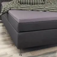 Nordstrand Overmadrasslaken 180x200 cm - 100% mjuk bomull - Höjd 8 cm - Antracitgrått lakan för bäddmadrass av