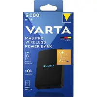 Varta 57903 Powerbank 5000 mAh MagSafe, Qi Wireless Charging LiPo Svart Statusindikering