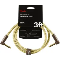 Fender Deluxe 3 Fots Vinklad Instrumentkabel Tweed