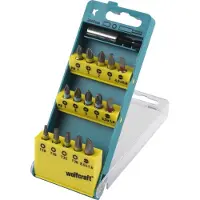 Wolfcraft 2400000 Bit-Set 16 delar Spår, Stjärnspår Phillips, Stjärnspår Pozidriv, Inner-sextandhålsgrepp (TX)