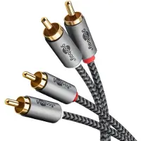 Goobay 65295, 2 x RCA, Handkontakt, 2 x RCA, Handkontakt, 5 m, Grå