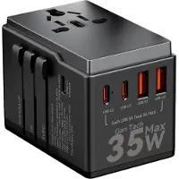 Dudao A35Pro 35W reseadapter EU/UK/AUS/US/JP svart