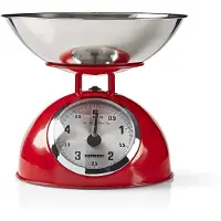 Melissa Retro köksvåg | Analog | Metallhölje | Avtagbar skål | Max. 5 kg | 25 grams steg | Röd