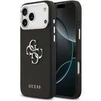 GUESS Grained Big 4G Classic Logo fodral för iPhone 17 Pro Max - svart