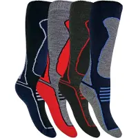 Sock Snob 4 par herrar damer barn långa knähöga skidstrumpor i ullblandning