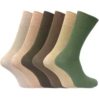 Sock Snob 6 par herrar andningsaktiva bomullsstrumpor utan resår, lösa och vida