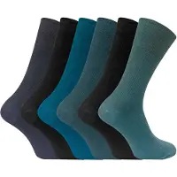 Sock Snob 6 par herrar andningsaktiva bomullsstrumpor utan resår, lösa och vida