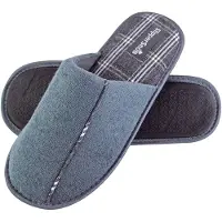 Slipper Snob - Mule-tofflor för herrar inomhus med slip-on | rutmönstrad sula | memory foam - Grå