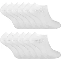 Sock Snob Thermal Low Cut Trainer Socks för herrar | 12 par Multipack | Osynliga vinterstrumpor för herrar - Vit