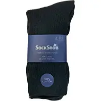 Sock Snob 6 par herrar andningsaktiva bomullsstrumpor utan resår, lösa och vida