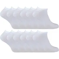 Sock Snob - 12 par Multipack Quarter Trainer-strumpor för herrar - Vit