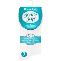 Gentle Grip - 6 par diabetessockor för damer med honungskam överst och handknutna tåsömmar - Vit