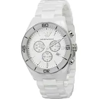 Giorgio Armani Emporio AR1424 Vit Ceramica Herrklocka