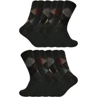 Sock Snob 12 par multipack lammullsstrumpor för herrar | | tunna och mjuka strumpor med bikakemönster - grå