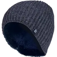 Heat Holder Värmehållare - Fleece fodrad termisk vinterstickad mössa för herrar