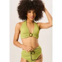 Gini London Texturerad bikiniöverdel med ringdetalj