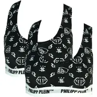 Philipp Plein Symbols Logo Svart Underkläder Sport-BH Två-pack