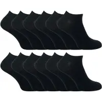 Sock Snob - 12 par Multipack Kids Quarter Trainer-strumpor - Svart