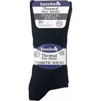 Sock Snob 3-pack icke elastiska termiska diabetessockor för herrar för dålig cirkulation