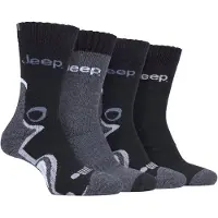 Jeep - 4 par herrar Anti Blister tjocka dämpade lyxiga stövelstrumpor