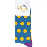 Mr Heron - Bambustrumpor för herrar | Funky strumpor | Mönstrade Argyle-randiga strumpor | Mjuka strumpor som andas | Gåvor till honom - Spots (Teal)